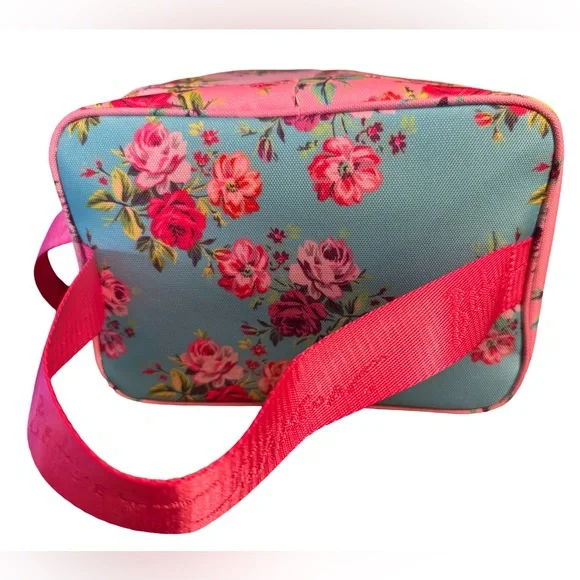 Betsey Johnson NWT Floral Pink Red & Purple Insulated Crossbody Lunch Bag (P170) - Picture 4 of 9